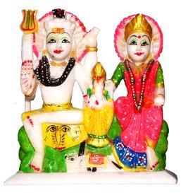 Polished Marble Shiv Parivar Statue, for Home, Office, Shop, Size : Standard