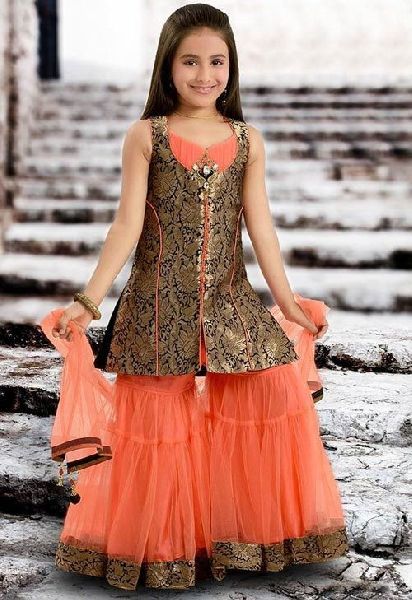 Printed Net Kids Sharara Suit, Feature : Easily Washable