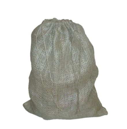 Round Jute Drawstring Bag, for Vegetable Packaging, Technics : Machine Made