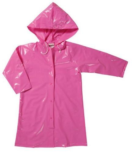 Plain PVC Girls Rain Coat, Color : Pink