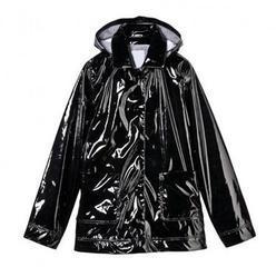 Plain PVC Mens Rain Coat, Color : Black
