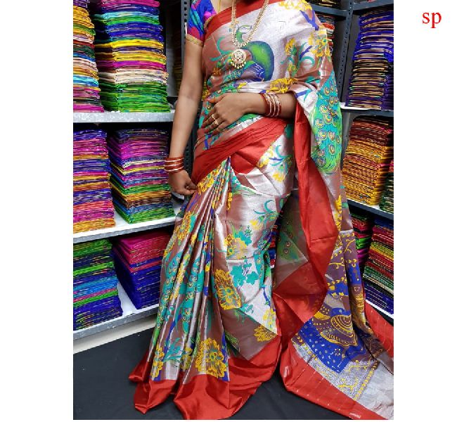 Cotton printed saree, Technics : Machine Made