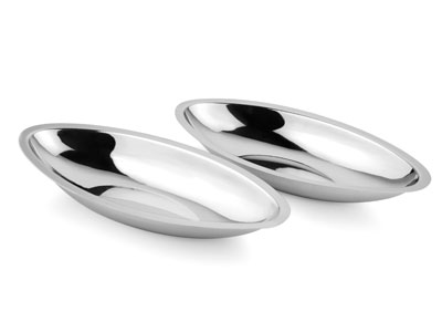 Oval Stainless Steel Fish Tray, for Food Serving, Size : Standard