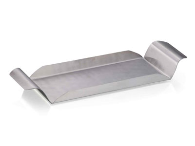 Rectengular Stainless Steel Munching Tray, for Food Serving, Size : 33x13cm