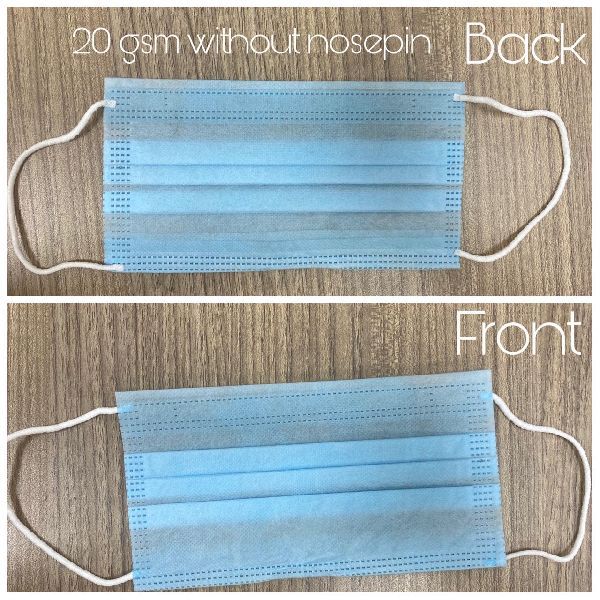 20 GSM 3 Ply Non Woven Face Mask Without Nose Pin at Rs 1 / piece in Delhi ID 5607347