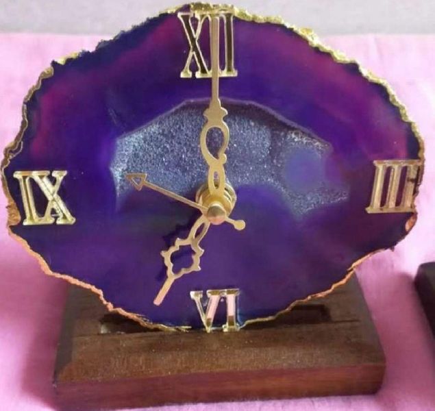Agate Table Clock, Style : Antique
