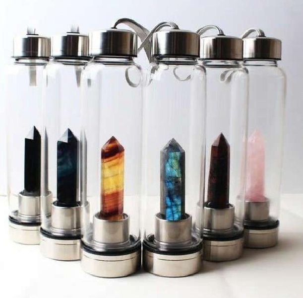 Crystal Healing Water Bottle, Size : Standard
