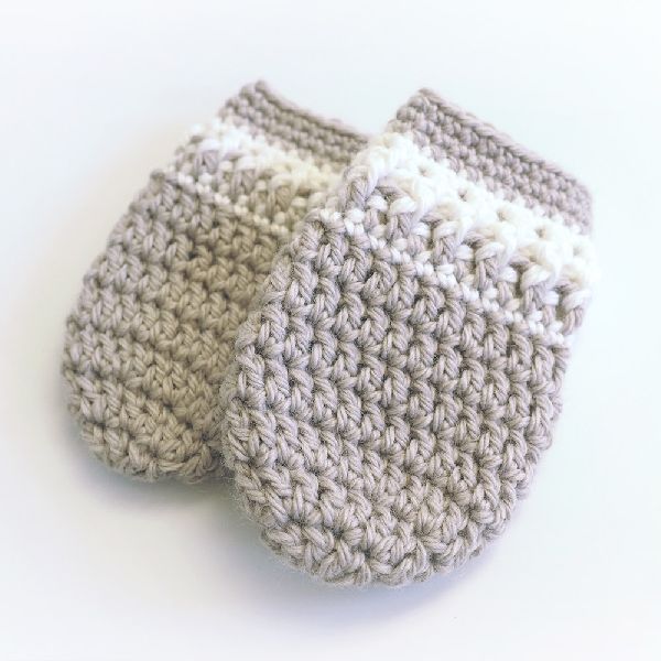 Baby Crochet Mittens, Pattern : Plain