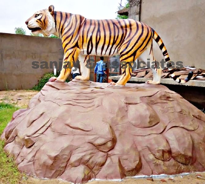Polished Cement Bengal Tiger Statue, for Garden, Home, Size : Multisizes