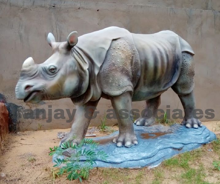 Cement Rhinoceros Statue