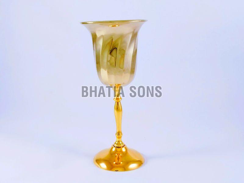 Round Brass Champagne Glass, for Drinking Use, Storage Capacity 100ml