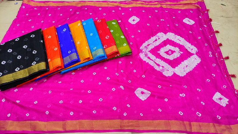 Georgette Bandhej Sarees, for Dry Cleaning, Saree Length : 6.5 Meter