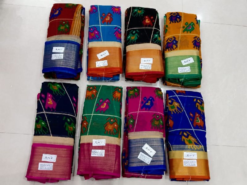 Printed Chanderi Silk Sarees, Technics : Machine Made