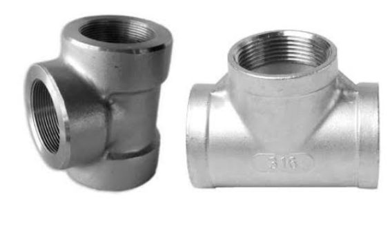 Polished Metal Threaded Tee, for Industrial