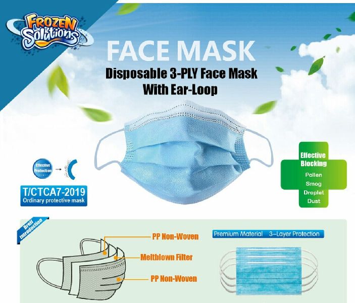 3-Ply Disposable Face Masks N95, Color : Blue, White, Green, etc