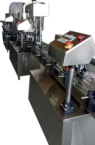 Electric Automatic Polished Stainless Steel Liquid Filling Line, Certification : ISO 9001-2015 CE GMP