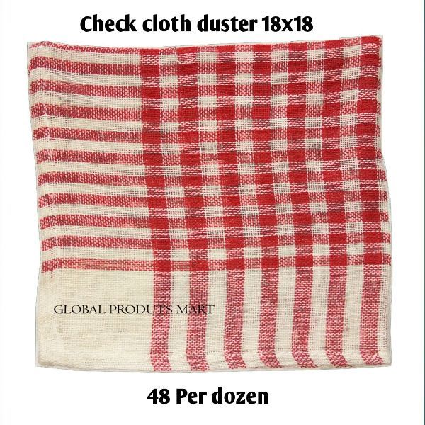 Rectangular Cotton Checkered Cloth Duster, For Cleaning Purpose, Size : 20x30cm
