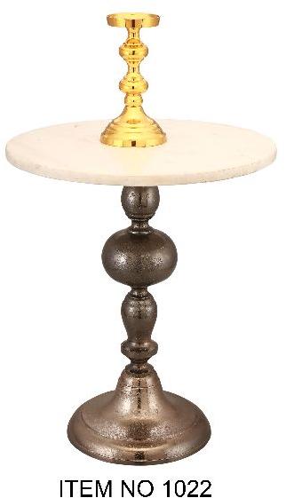 Rough Black Aluminium Nickle Marble Side Table