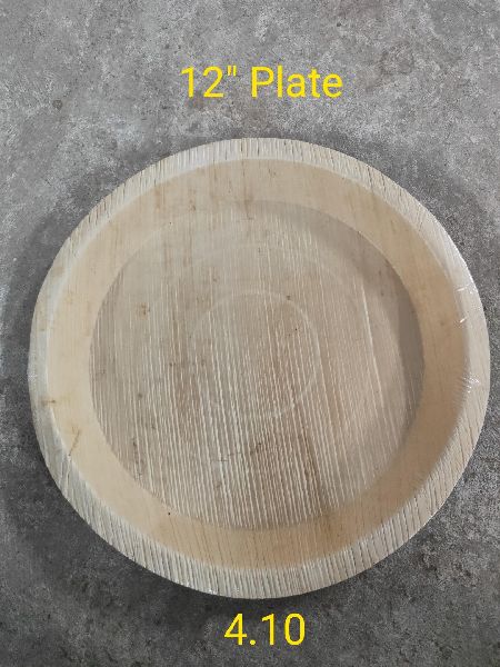 Round Areca Leaf Plates (12 Inch), for Serving Food, Size : 12inch