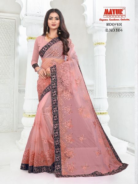 Embroidered Net Sarees, Occasion : Party Wear
