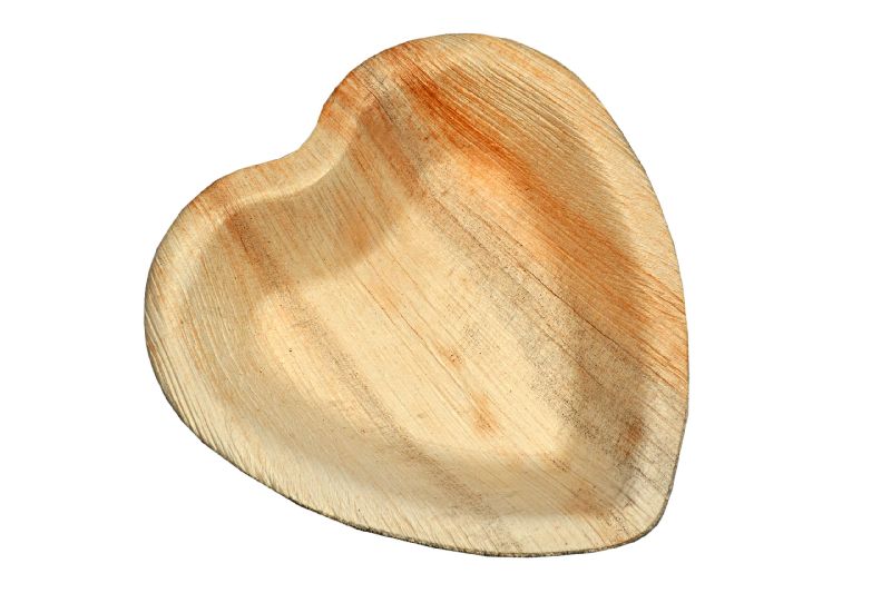Heart Shaped Areca Leaf Bowl, Technics : Handmade