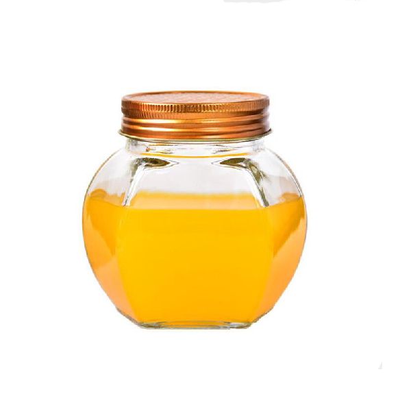Polished 1000G Glass Honey Jar, Pattern : Plain