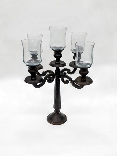 Glass Chimney Candle Holder, for Home Decoration, Pattern : Plain