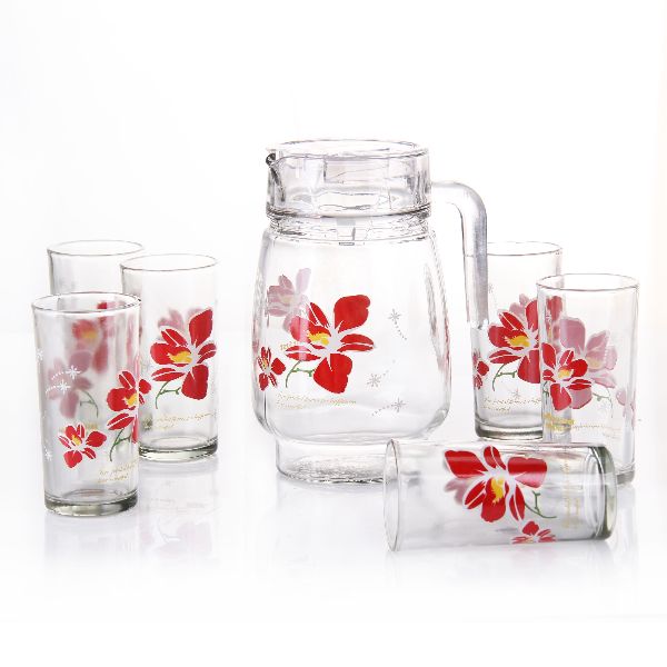 Flower Glass Jug, for Serving Water, Storing Capacity : 5-10ltr