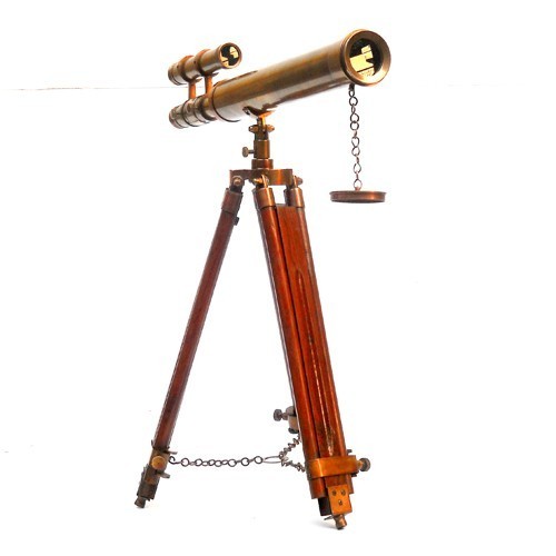 Polished Brass Antique Nautical Telescope, for Magnifie View, Color : Brown