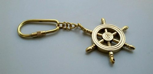 Brass Ship Wheel Keychain
