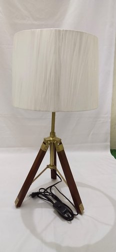 Wooden Round Table Lamp, for Lighting, Pattern : Plain