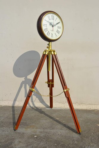 Wooden Tripod Table Clock, Display Type : Analog