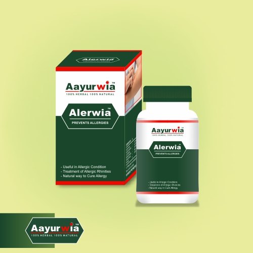 Aayurwia Alerwia Prevents Allergies Capsules, Color : Green