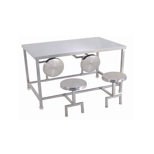 4 Seater Stainless Steel Canteen Table