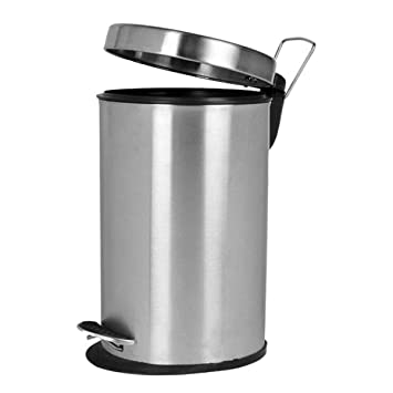Stainless Steel Pedal Dustbin, for Outdoor Trash, Refuse Collection, Size : 15x15x12, 20x20x16, 24x24x20