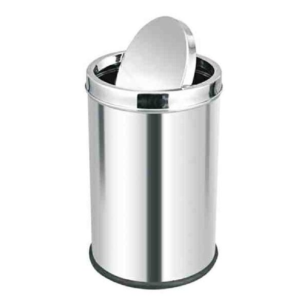 Round Stainless Steel Swing Dustbin, for Commercial, Industrial, Size : 15x15x12inch, 20x20x16inch