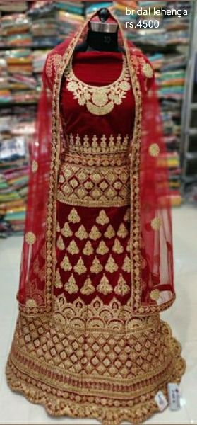 Embroidered Silk designer bridal lehenga, Feature : Comfortable