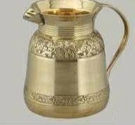 Round Polished Audi Brass Jug, for Serving Water, Style : Antique