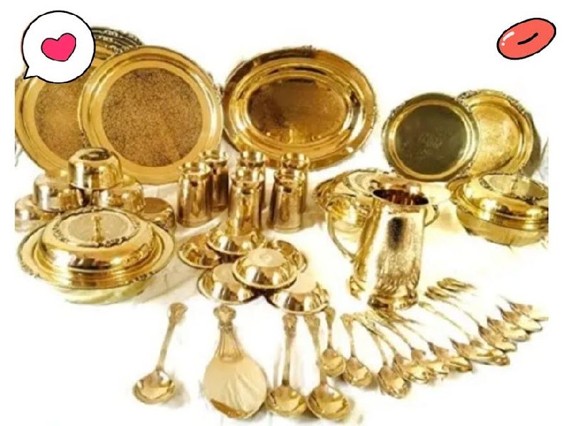 Brass Dinner Set, Size : Standard