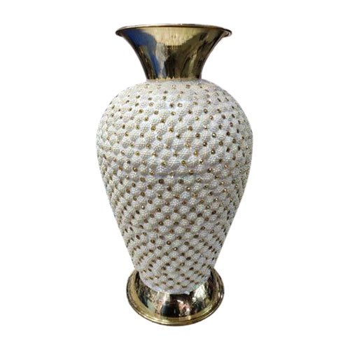 Round Brass Moti Design Flower Pot, for Decoration