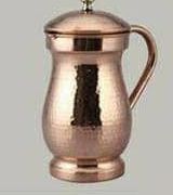 Round Disco Copper Jug, for Serving Water, Color : Brown