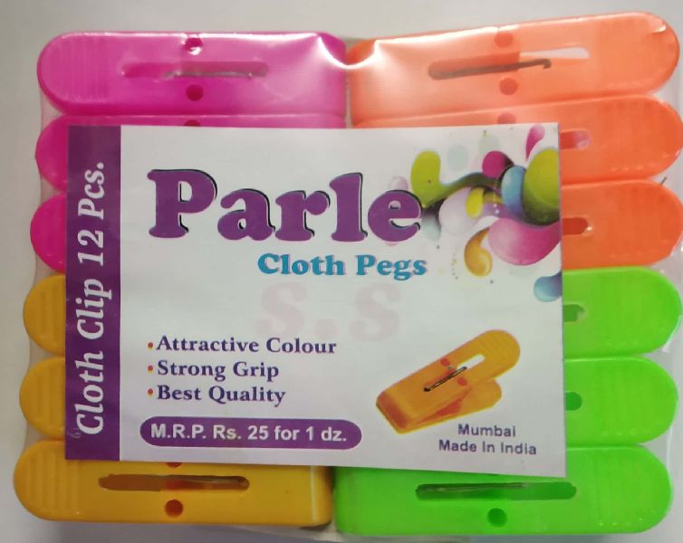 Plain PARLE plastic cloth clips, Length : 2-2.5inch