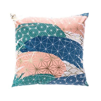 Polyester Geo Patterned Foil Print Cushion 18x18inch