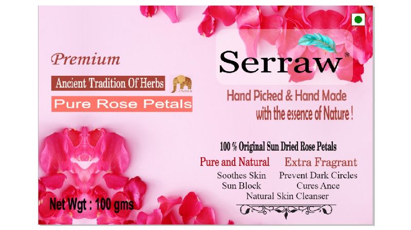 Serraw Pure Rose Petals Soap, for Beauty Care, Packaging Type : Box
