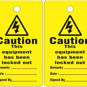 Printed Kraft Paper Caution Lockout Tag, Size : Standard