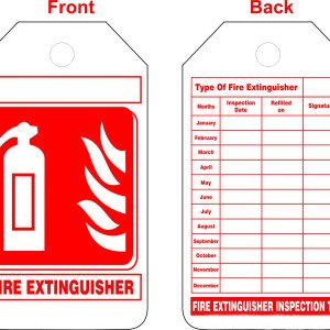 Printed Plastic Fire Extinguisher Lockout Tag, Shape : Rectangular, Square