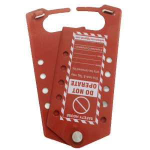 Steel Labeled Lockout Hasp, for Electrical Industries, Color : Red
