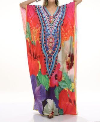 Linen Printed Kaftan, Technics : Handloom