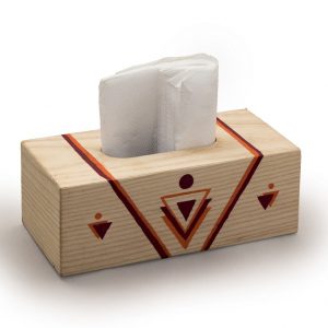 Tisser Printed Wood tissue box, Size : 8x5inch