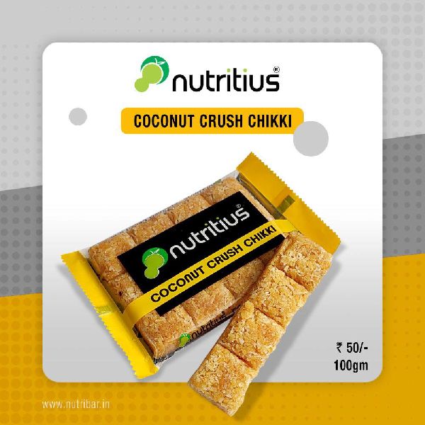 Coconut Crush Chikki, for Eating, Packaging Type : Plastic Packet